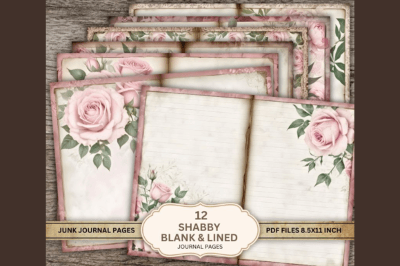 Download Shabby Blank Lined Journal Pages PDF - Blank Collection