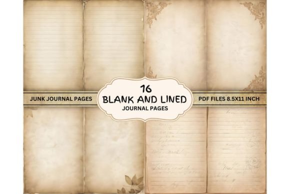 Download Lined &amp; Blank Junk Journal Kit PDF - Blank Collection
