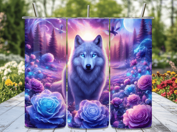 Download Magical Spirit Wolf Purple Tumbler Wrap - Premium Bundle