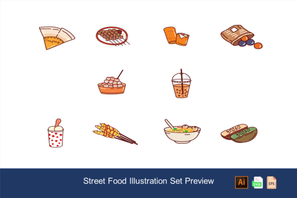 Download Street Food Illustration Set - Illustration Collection