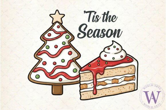 Download Tis the Season Christmas Cake PNG - Premium Resources