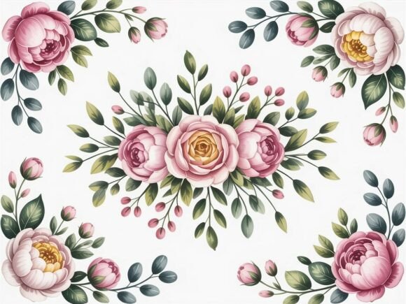 Download Delicate Watercolor Floral Clipart Set - Watercolor floral clipart Collection