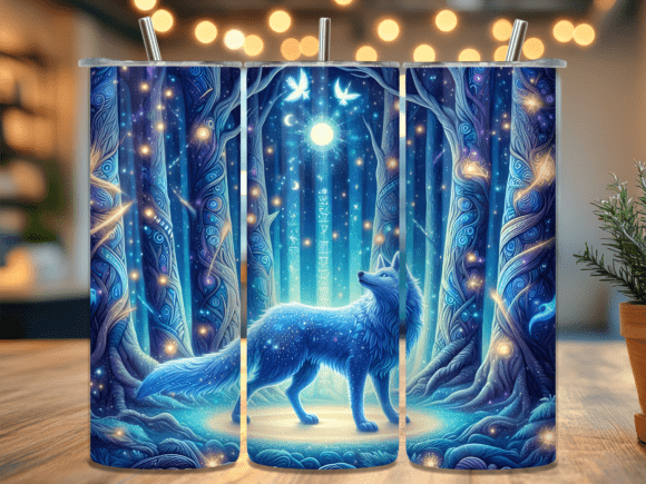 Download Magical Galaxy Wolf 20oz Tumbler Wrap - Premium Bundle