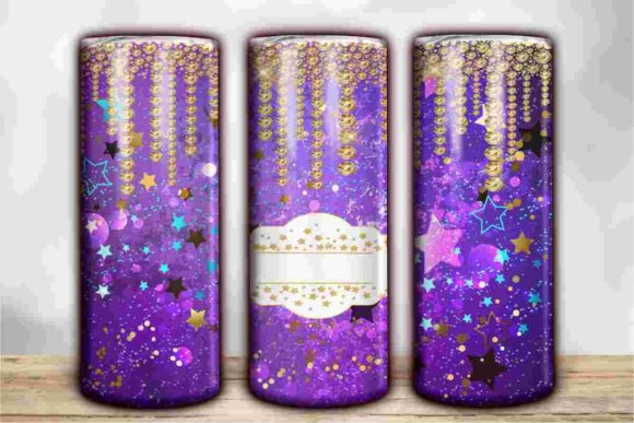 Download Dripping Gold Blank Frame Stars Tumbler - Blank Collection