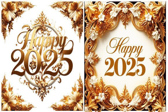 Download Happy 2025 Golden Luxurious Frame Design - Luxurious frame Collection