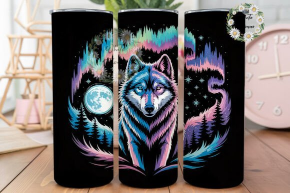 Download Magical Wolf &amp; Aurora 20oz Tumbler Wrap - Premium Resources